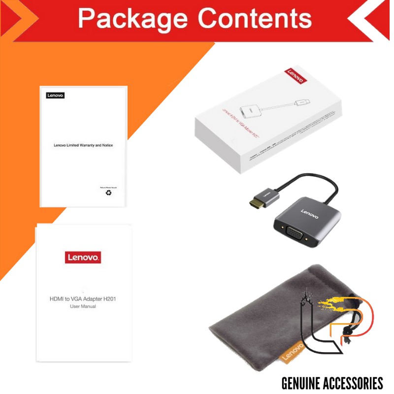 BỘ CHUYỂN HDMI RA VGA KÈM AUDIO LENOVO (H201GY) - CÁP HDMI TO VGA + AUDIO LENOVO (H201GY)