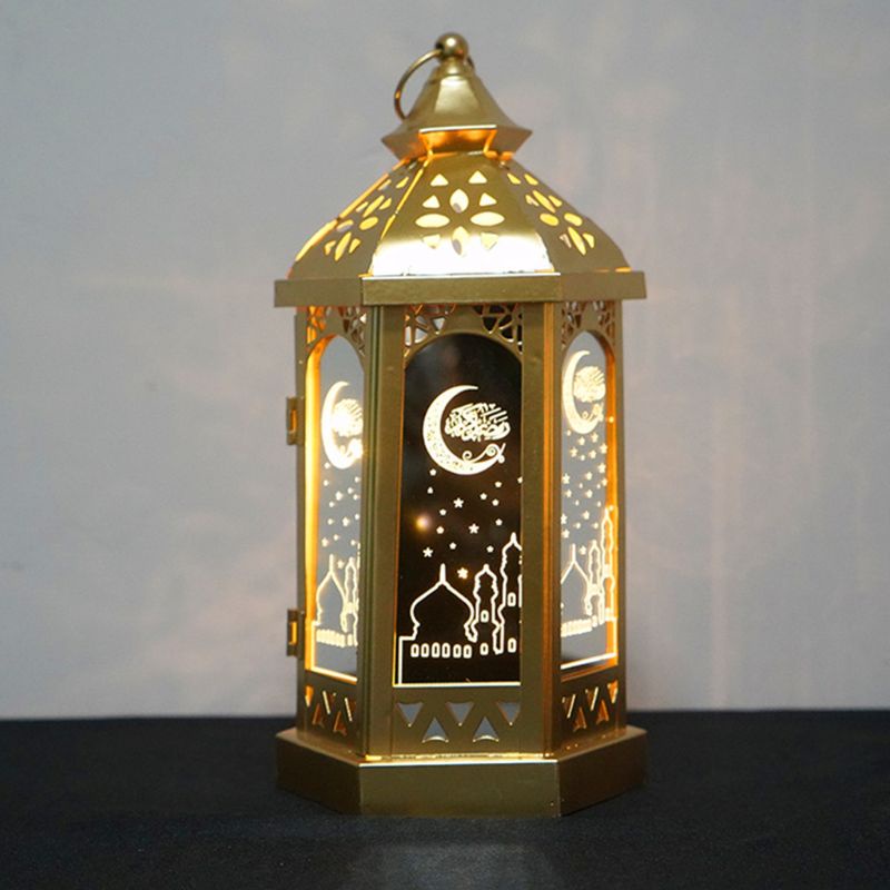 Đèn LED Ban Đêm Bằng Kim Loại Hình Eid Mubarak Đạo Hồi Trang Trí Nhà Cửa