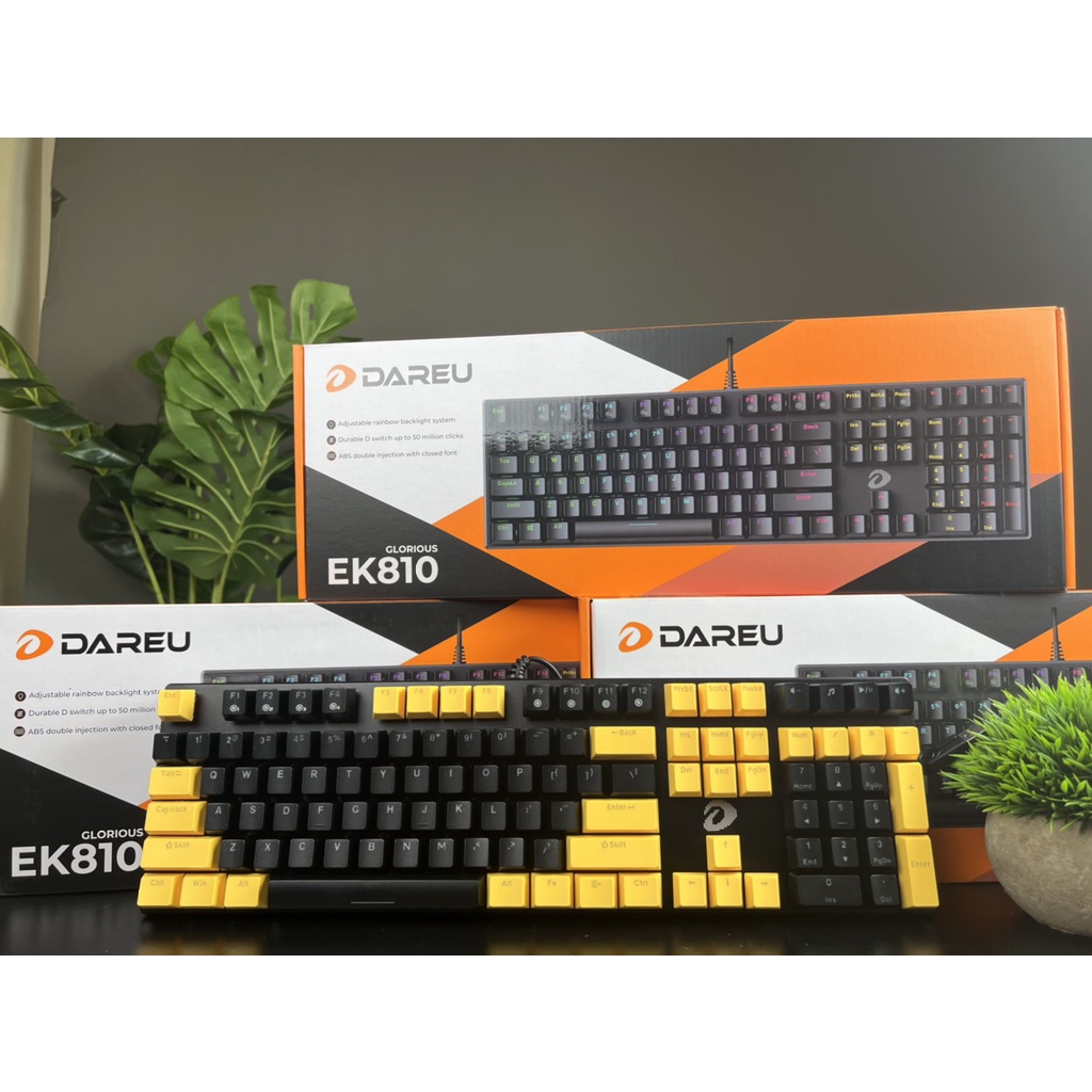 Bàn phím cơ gaming red switch brown blue switch EK810 full size led nhiều màu đổi màu chính hãng Dareu - Bảo hành 2 năm