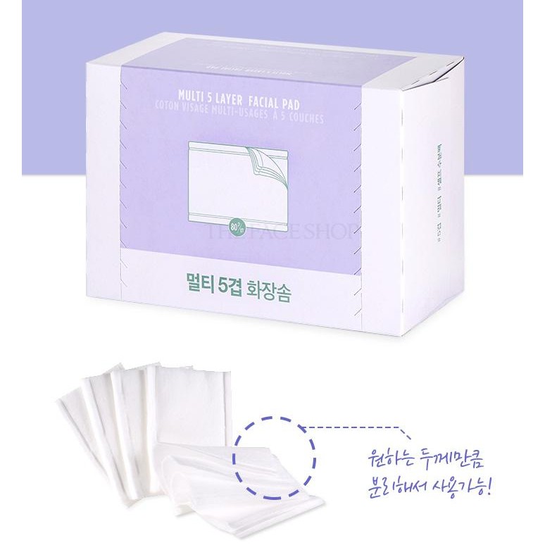 Bông Tẩy Trang TheFaceShop Multi 5 Layer Facial Pad 80PCS | BigBuy360 - bigbuy360.vn