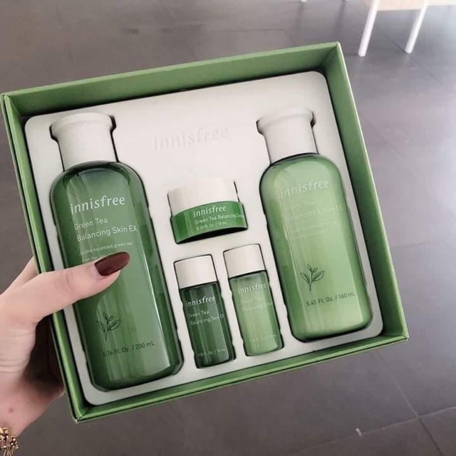 [AUTH_Set 5 món ] SET DƯỠNG DA TRÀ XANH INNISFREE HÀN QUỐC