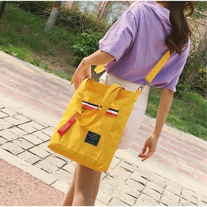 [MẪU 11]Túi Tote Living Travelling Phối Sọc 3 Màu Mới Store4girls