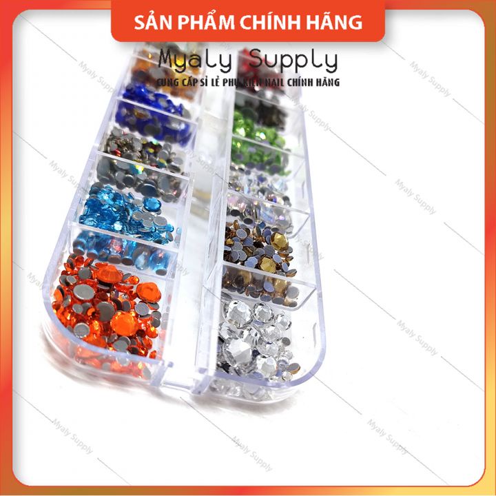 Đá Chân Keo Mix Size Mix 12 Màu Gắn Móng Nail 1449