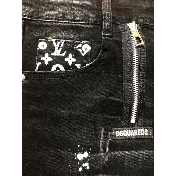 Quần bò Lv khoá lệch phối túi cực đẹp 2021 - Quần Biker Lv - Quần jean nam - Quần bò nam ống côn | BigBuy360 - bigbuy360.vn