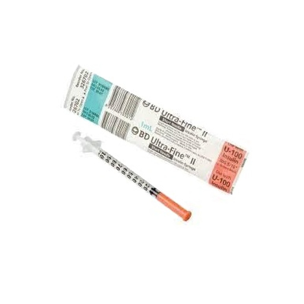 ✅ Bơm Tiêm Insulin (Kim Đầu Cam Chích Tiểu Đường): BD Ultra Fine II (Siêu Nhỏ - Chích Êm, Không Đau) - VT0349