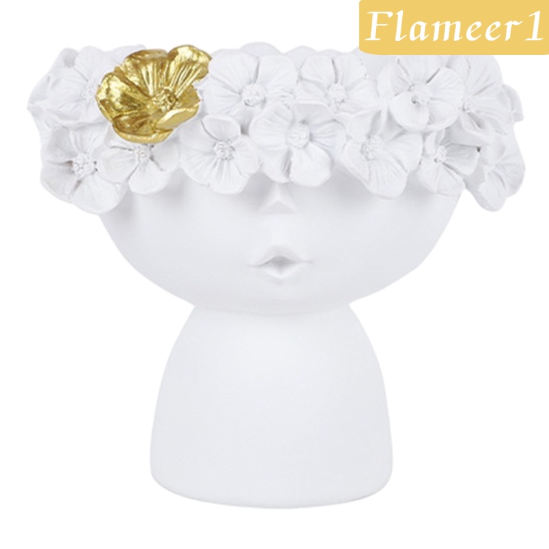 [Flameameer1] Bình Hoa Để Bàn Hình Cô Gái Bằng Nhựa Resin Phong Cách Bắc Âu