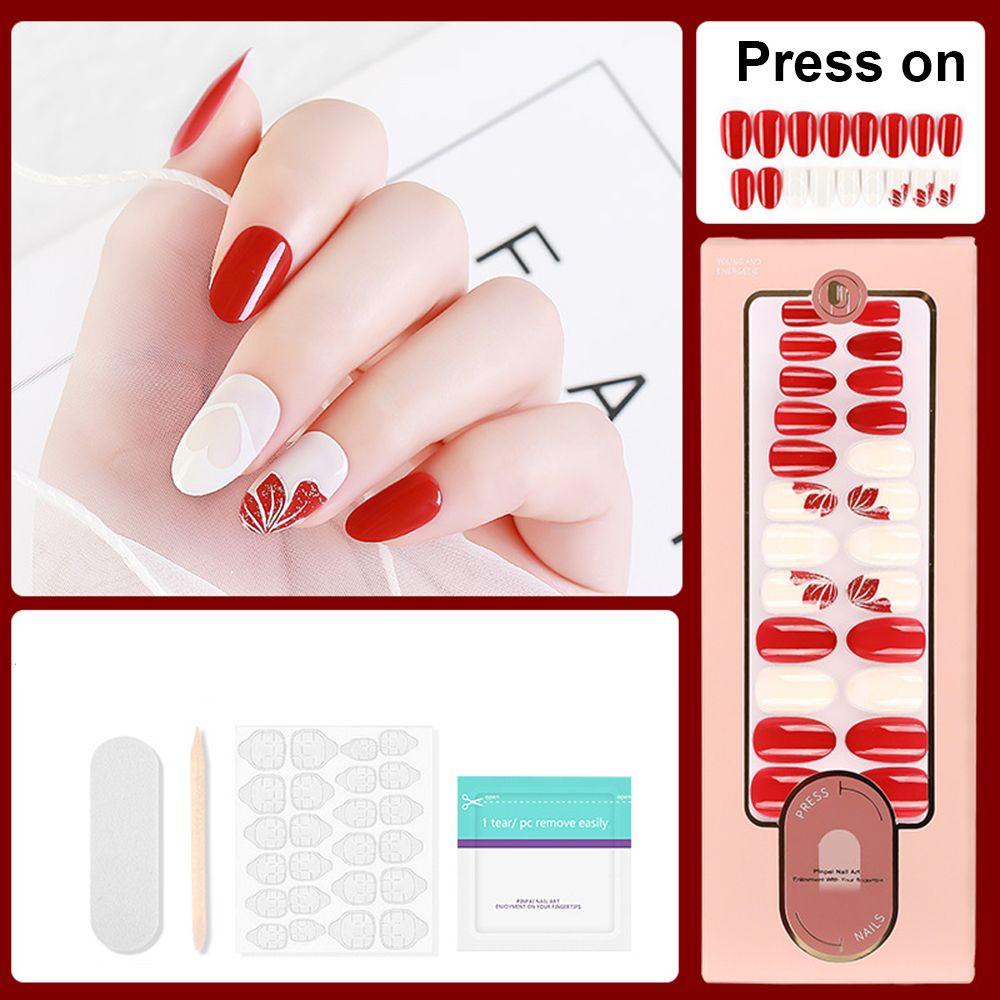 BEAUTY Bộ 28 Móng Tay Giả Trang Trí Nghệ Thuật Ốp