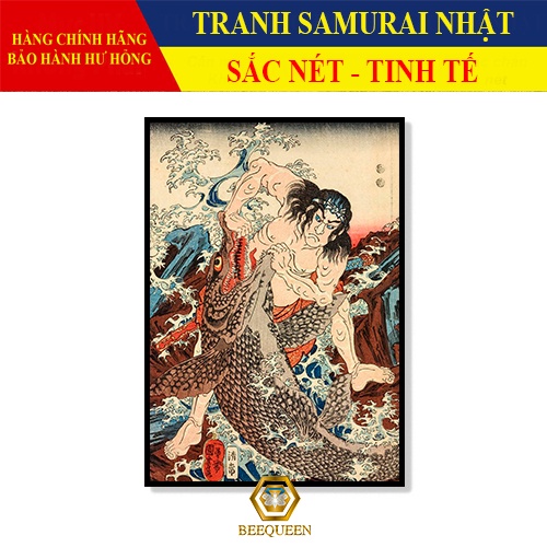 Mẫu Tranh Samurai Trang Trí Nhà Hàng, Tiệm Xăm Tattoo Phong Cách Nhật Bản