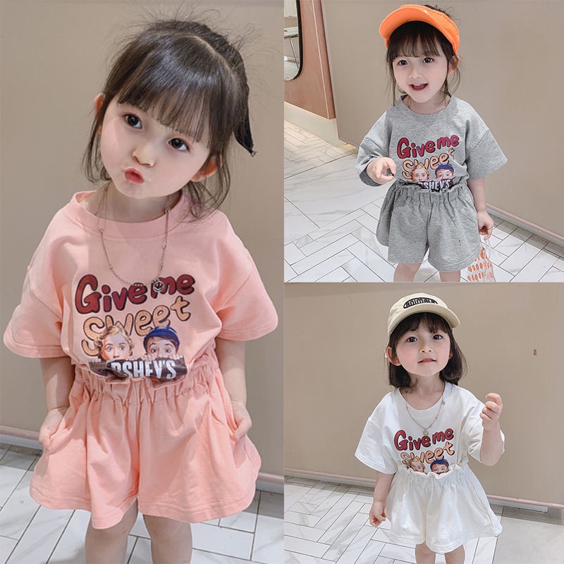 Set Đồ Mùa Hè 2023 Gồm Áo Tay Cộc In Họa Tiết Hoạt Hình + Quần Ngắn Thời Trang Cho Bé Gái 1 Đến 2-3 - 4-5 - 6-7 - 8-9 Bộ Đồ Chơi Lắp Ráp 100 Trong 11-12 Tuổi Chất Lượng Cao