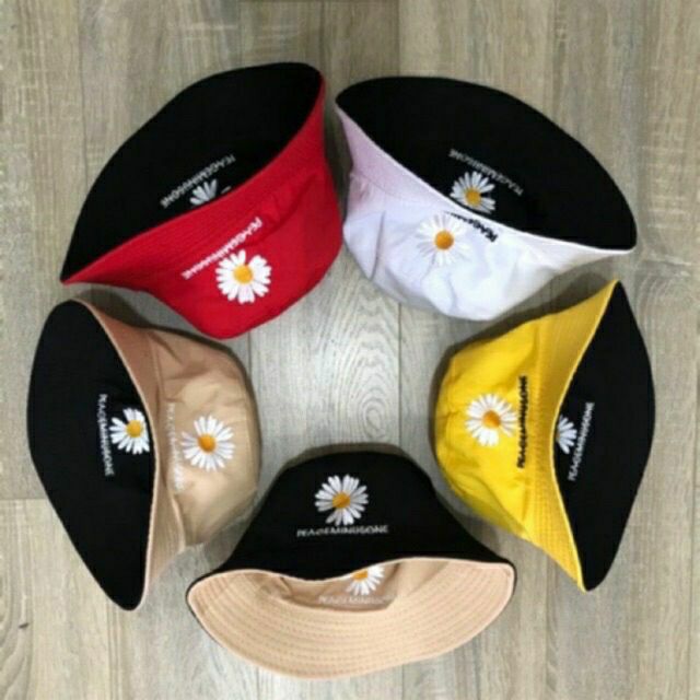 Mũ bucket 2 mặt thêu hoa cúc