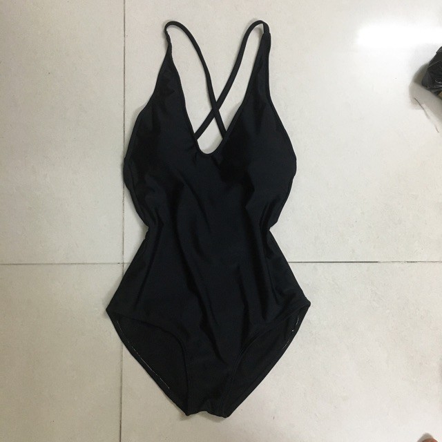 Đồ bơi nữ, bikini liền mảnh đi biển màu đen Hiền Hồ