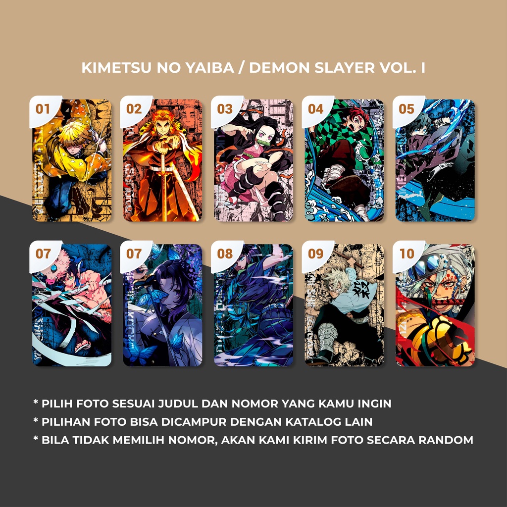 [ PHOTOCARD ] Thẻ Card Bo Góc Anime Kimetsu no Yaiba / Demon Slayer Vol. I - Giấy Bìa Cứng - Có Màng Cán