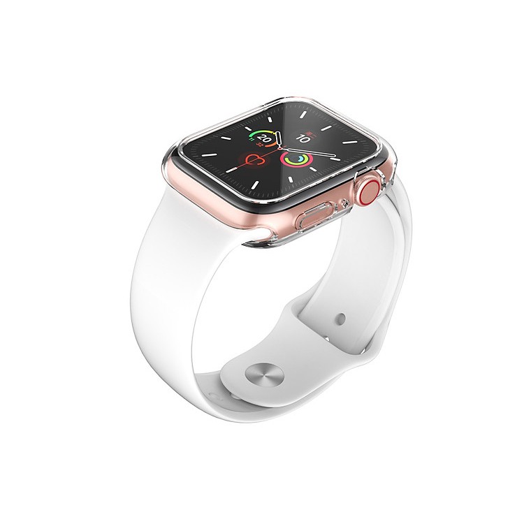 Ốp Case Bảo Vệ TPU Trong Suốt &amp; Mặt Kính Cường Lực dành cho Apple Watch Series 4/5/6/SE (Size 40mm/44mm).