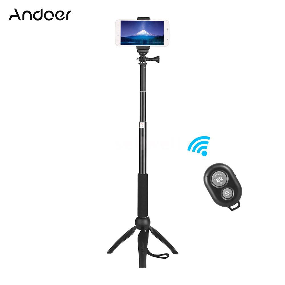 Andoer Phone Live Show Kit Including Mini Tabletop Tripod Selfie Stick Phone Holder Remote Controller for Smartphone for