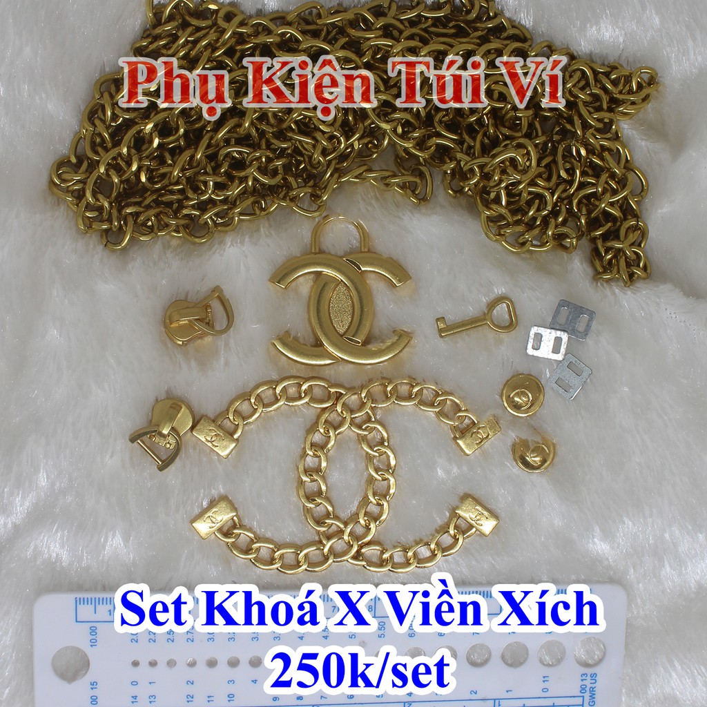 Set phụ kiện túi X viền xích