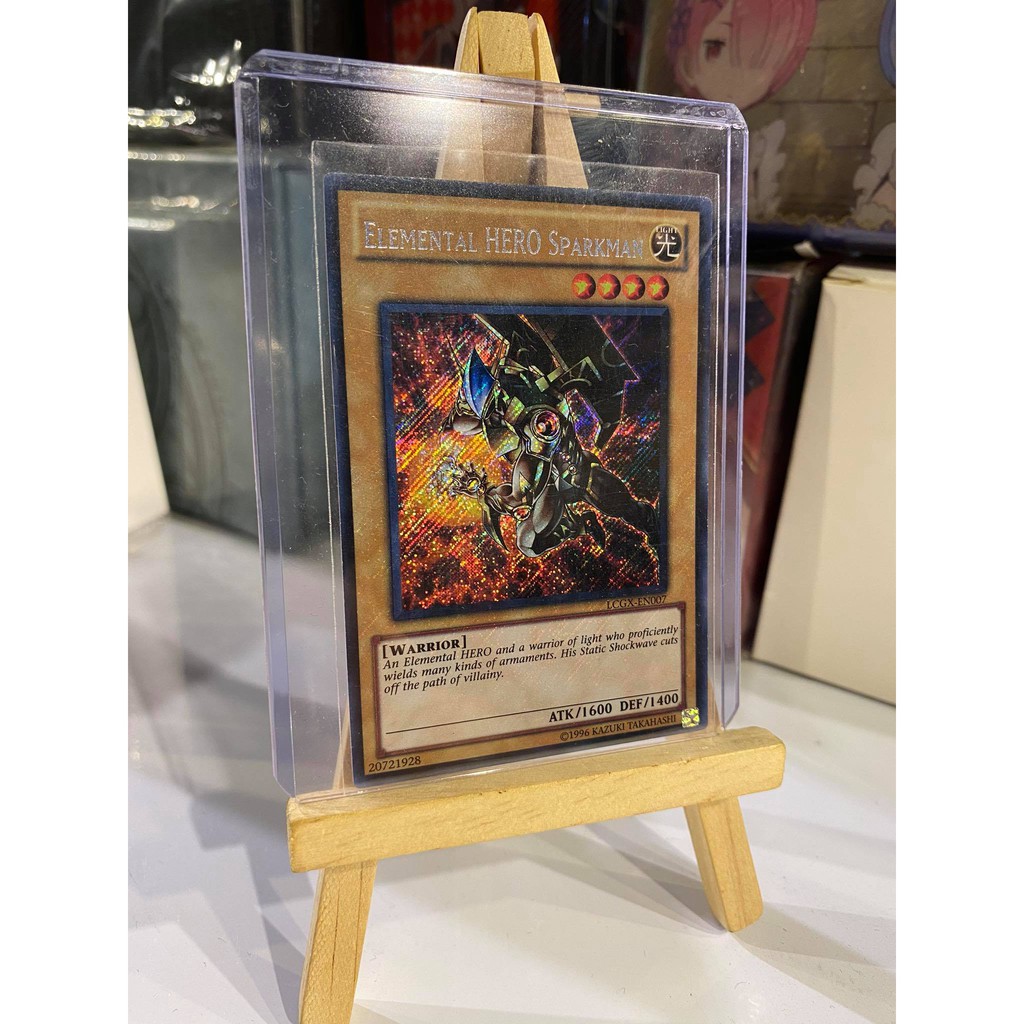 Lá bài thẻ bài Yugioh Elemental HERO Sparkman (Alternate Art) – Secret Rare - Tặng bọc bài nhựa bảo quản
