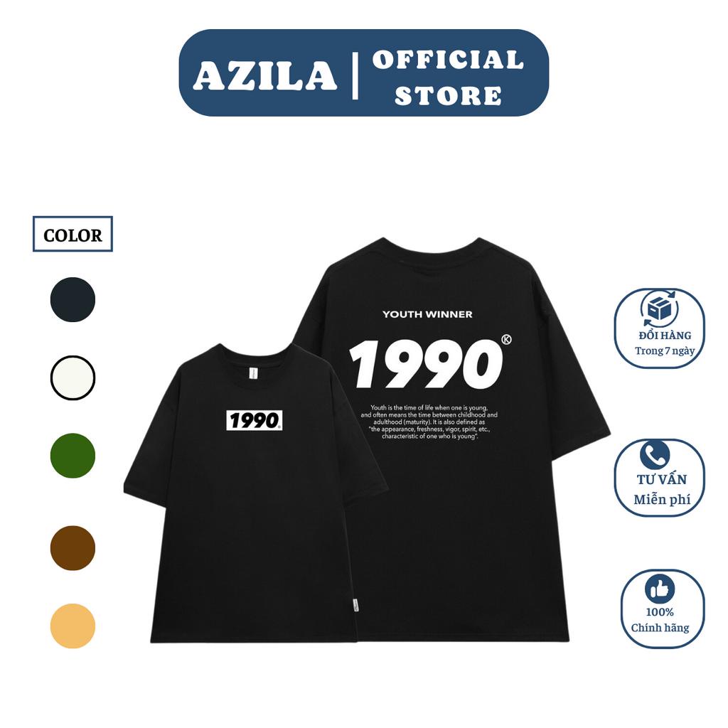 Áo thun in năm sinh 199X thương hiêu AZILA202 Tay lỡ From rộng chất liệu cotton 240Gsm
