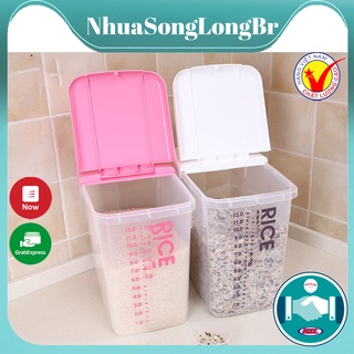 Thùng gạo 10kg Song Long 2408 tiện ích,chất liệu bền đẹp,an toàn cho sức khỏe_Buôn rẻ 00397