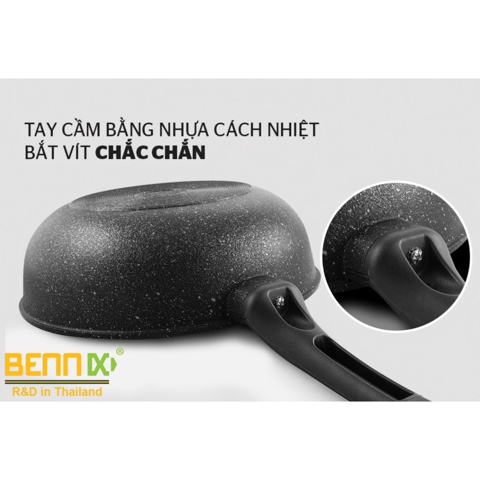 Chảo sâu lòng đáy từ, chảo xào vân đá chống dính Bennix BN-28X