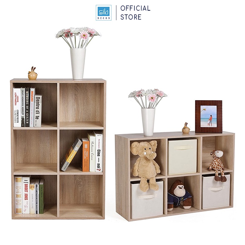 Tủ Sách Gỗ 6 Ngăn Thương Hiệu SIB Decor Kích Thước 97.5 x 65.5 x 30cm