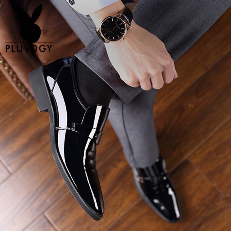 Leather shoes men's foot business dress casual men Korean plus velvet go shoes