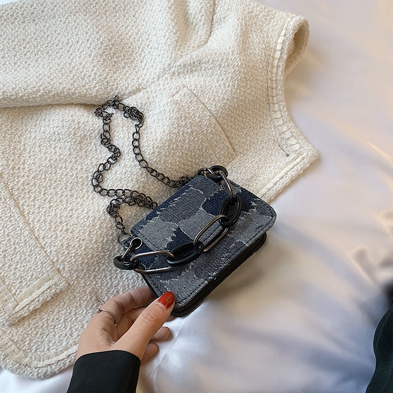 Túi Đeo Chéo Nhỏ Chất Liệu Denim Cao Cấp Thời Trang