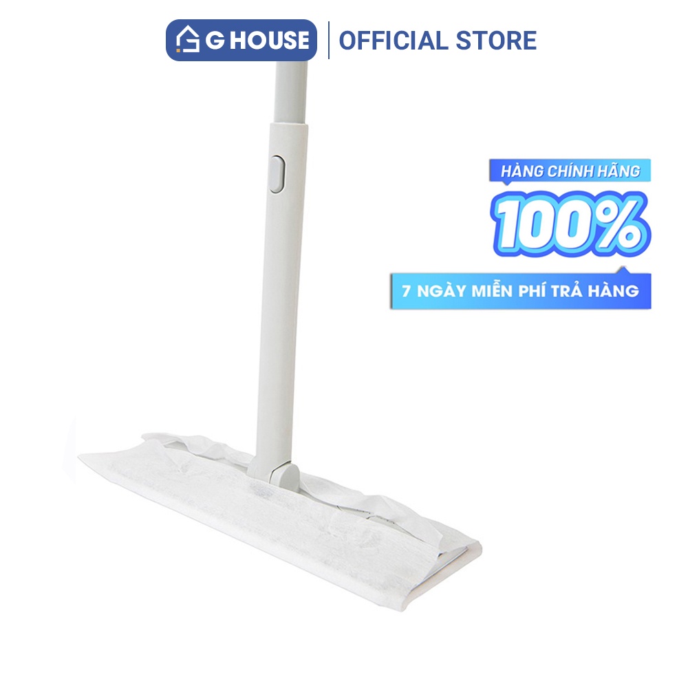 Cây lau sàn dùng khăn giấy tĩnh điện GHOUSE, lau dọn tiện lợi thay thế dễ dàng CLN-M4