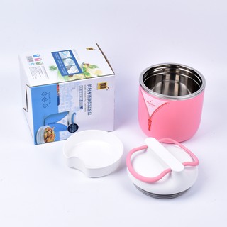 (tặng hộp muỗng đũa inox 25k) Hộp cơm giữ nhiệt 1.5L double inox dày chống tràn canh 100%
