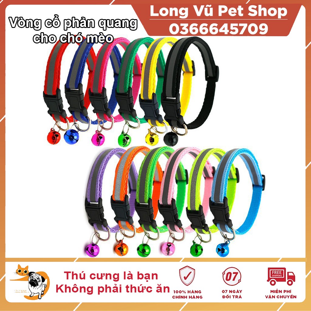 [ Bán buôn] Vòng cổ PHẢN QUANG cho chó mèo nhỏ 1CM