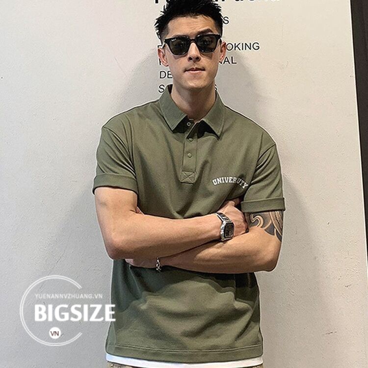 Áo Thun polo Nam Bigsize Áo phông Nam có cổ trơn tay ngắn form rộng mùa hè Phong cách Hàn Quốc Thời Trang trẻ trung đẹp cao cấp cho người mập béo 100kg 150kg