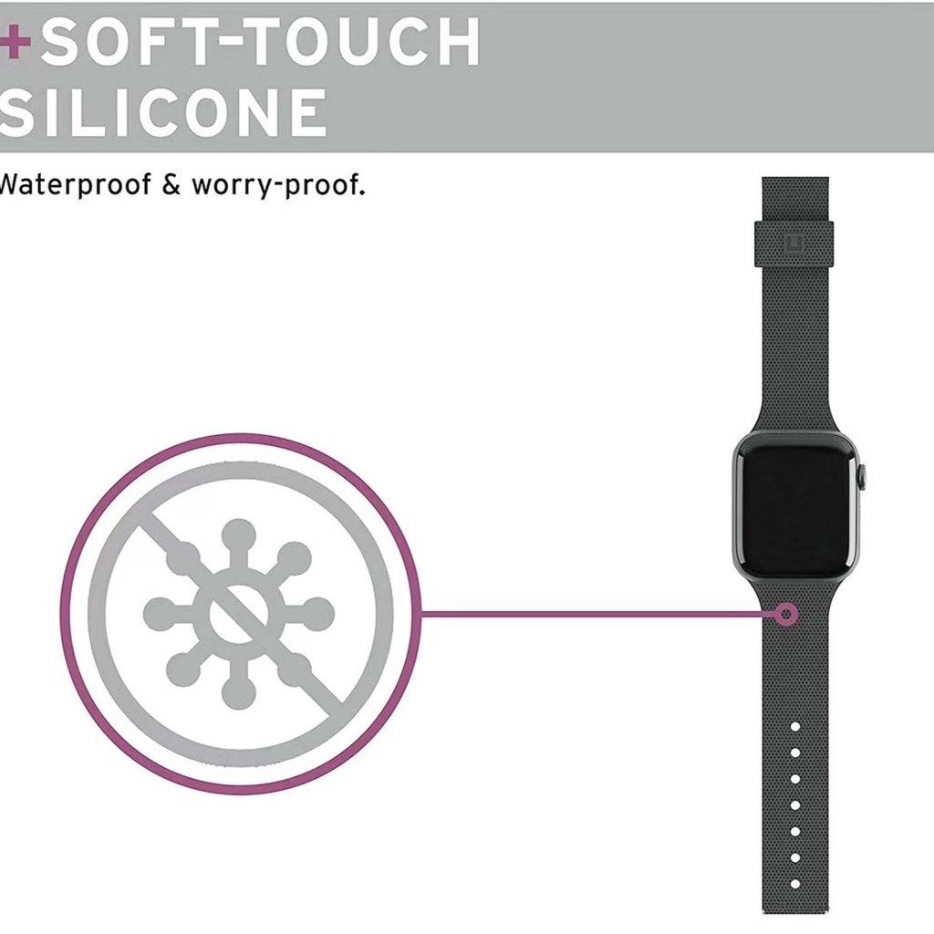 Dây Đeo Silicon Uag Chống Thấm Nước Cho Đồng Hồ Thông Minh Apple Watch 42/44/45mm Apple Watch1/2/3/4/5/6/7/SE 38/40/41mm