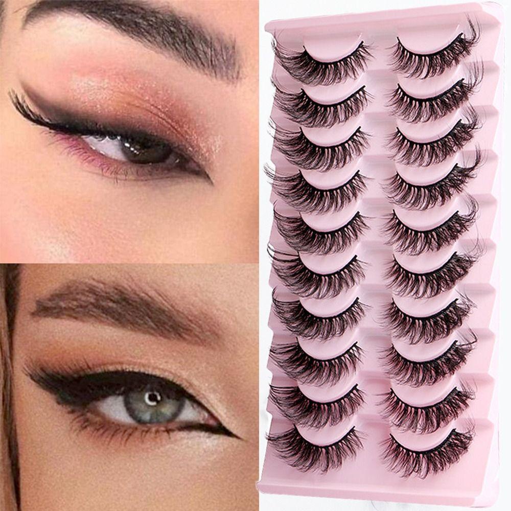 Bộ 10 Cặp Lông Mi Giả BORAG Trang Điểm Mắt Mèo Tự Nhiên