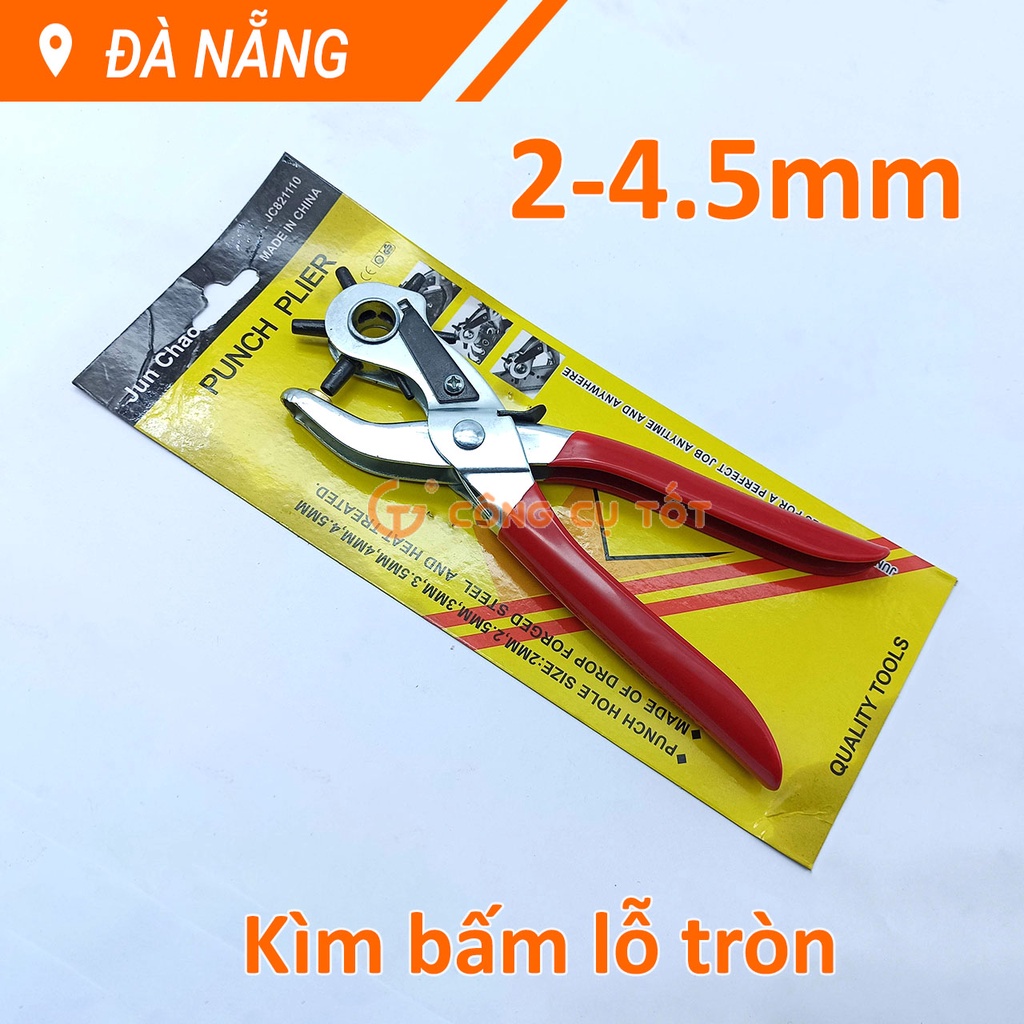 Kìm bấm lỗ da dây nịt lỗ tròn 2-4.5mm