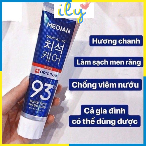 Kem đánh răng MEDIAN 93% HÀN QUỐC Trắng Răng, Ngừa Viêm Nướu ILY