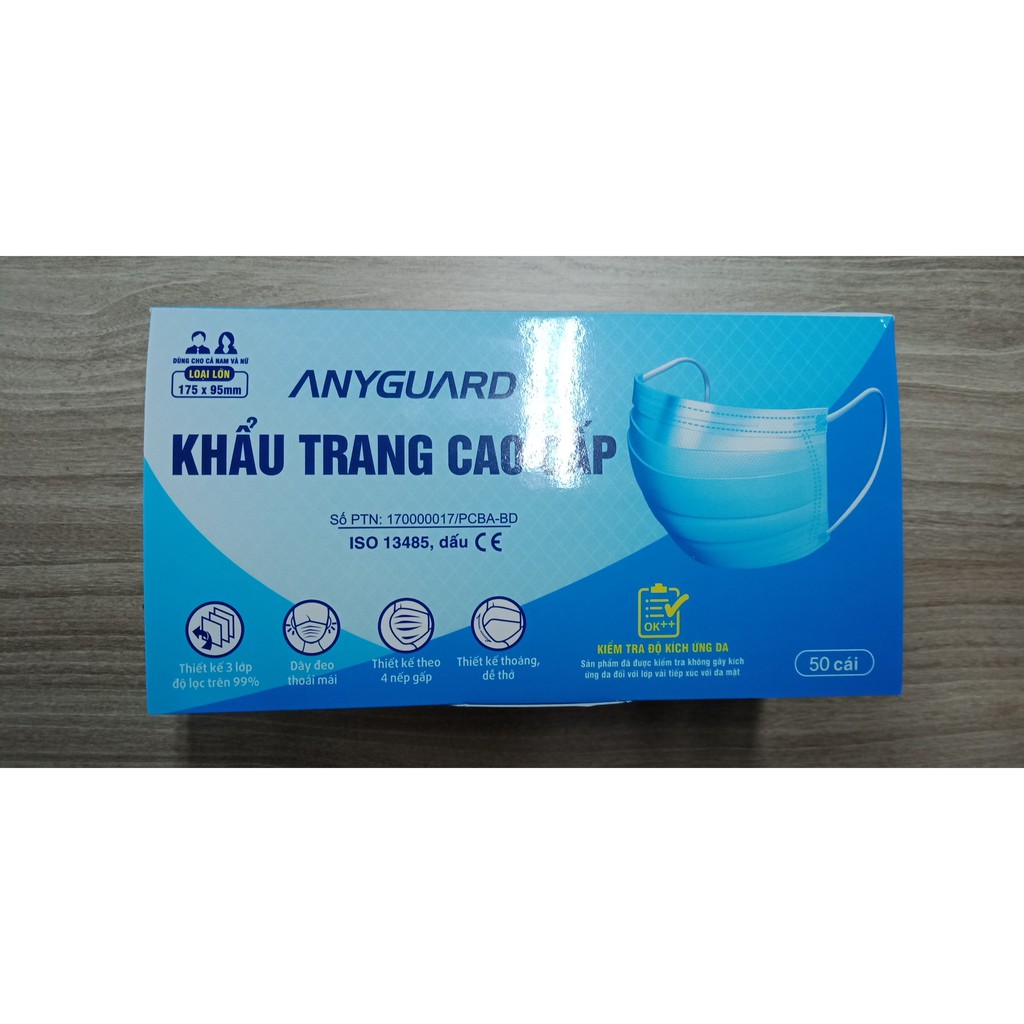 Khẩu trang người lớn Anyguard hộp 50 cái | BigBuy360 - bigbuy360.vn