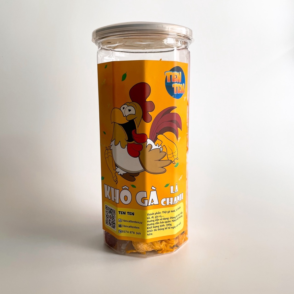 Khô gà lá chanh 300g Lê Hải hàng loại 1 thơm ngon đậm vị đồ ăn vặt Sàì Gòn đảm bảo atvstp
