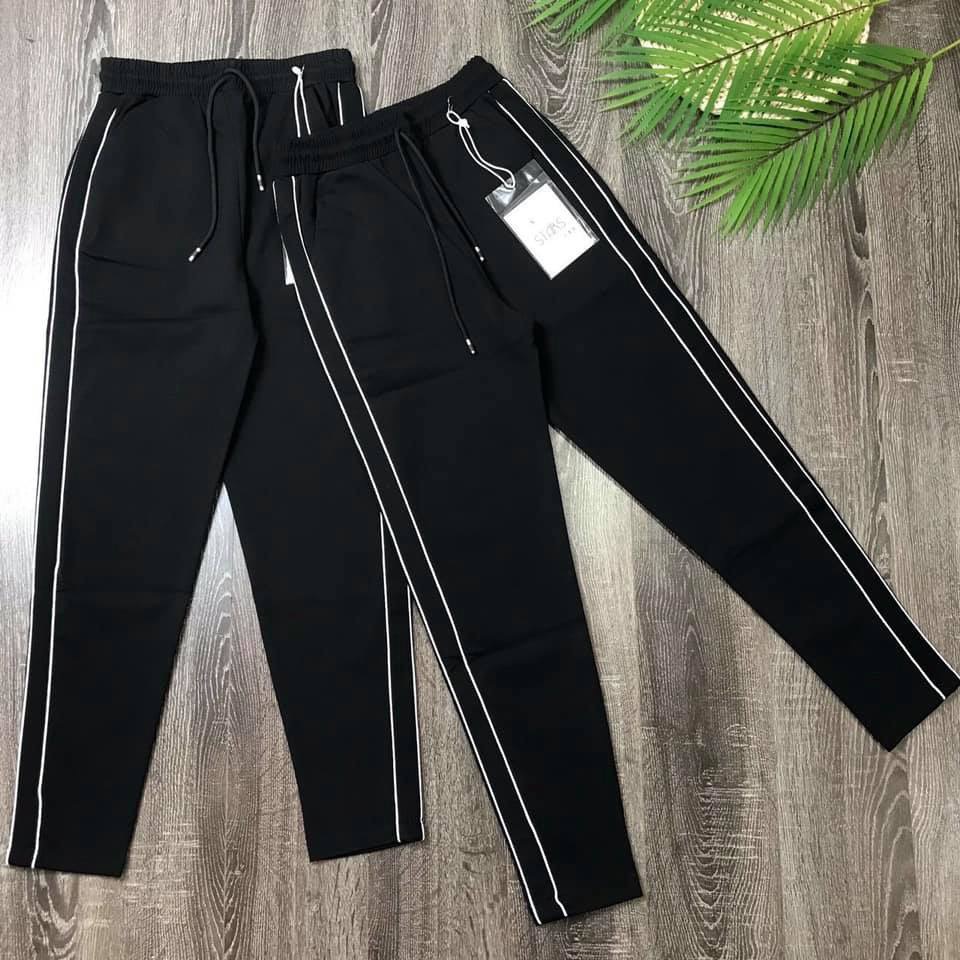 Quần bom nữ thể thao phối 2 lé trắng chất vải umi hàn cao cấp co giãn 4 chiều-Minhanh.official.store