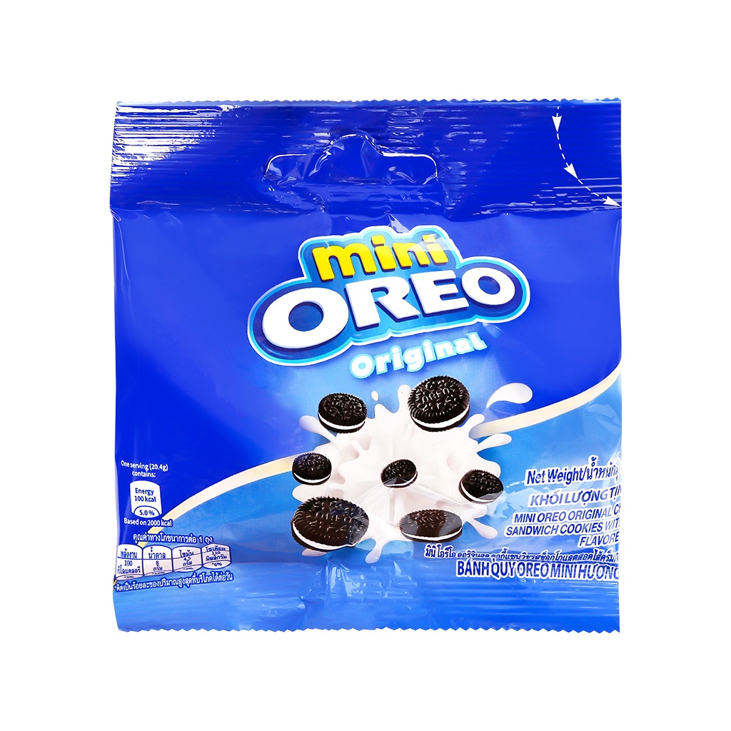 Bánh quy mini Oreo nhân kem vani/socola gói 20.4g