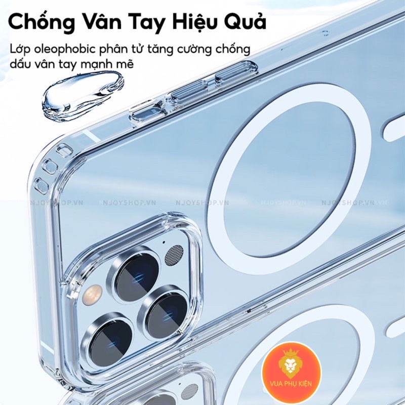 Ốp lưng Iphone trong suốt hỗ trợ sạc nhanh không dây cho 13 Pro Max 12 11 XSM