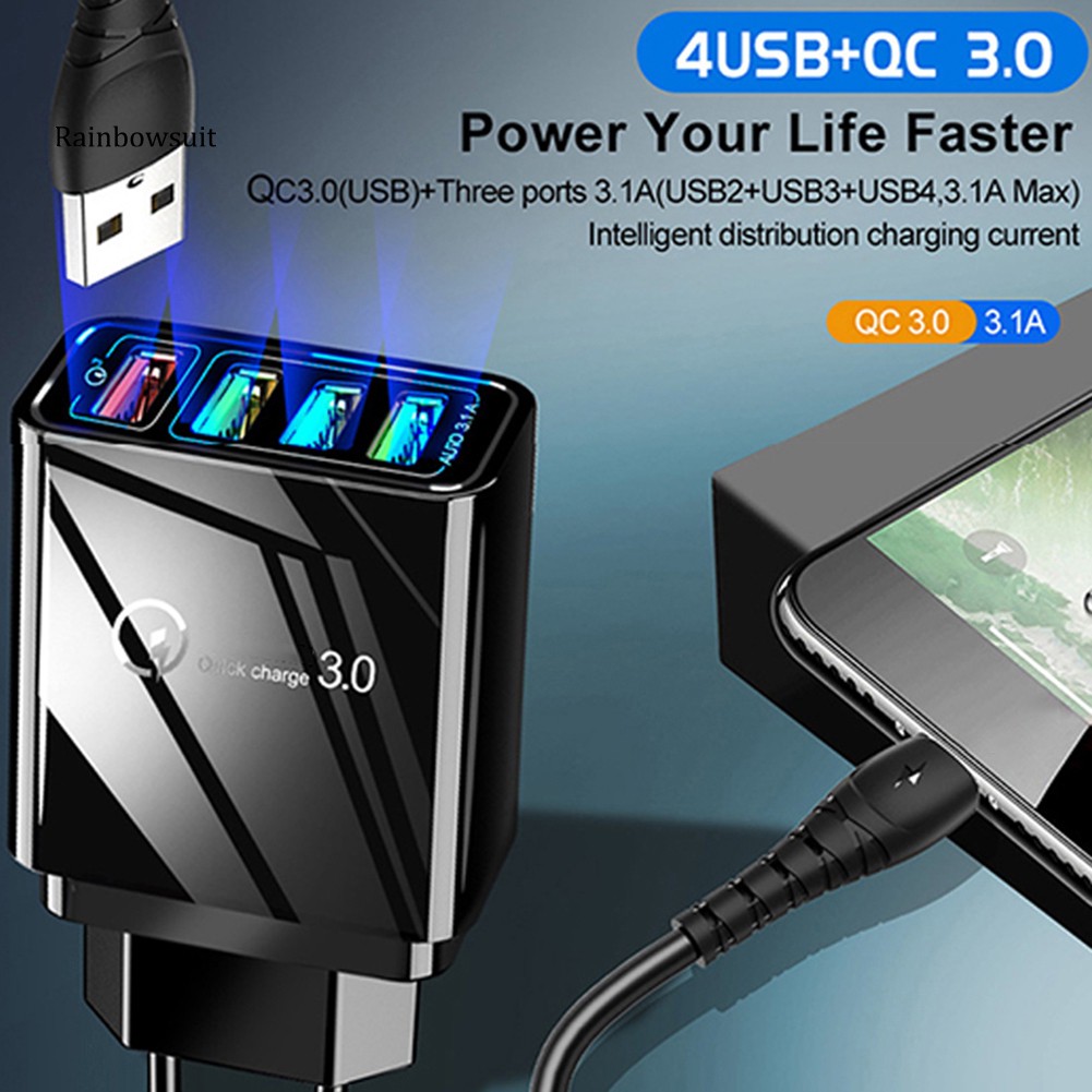 Bộ Sạc Nhanh 4 Cổng Usb 48w Qc3.0