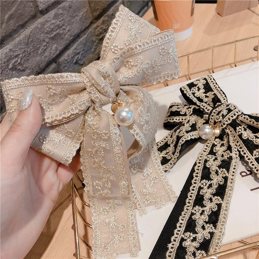 Kẹp Tóc Nơ Satin Thời Trang Mùa Xuân Mới Cho Nữ
