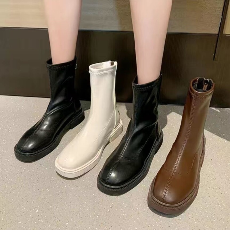 Giày boot martin cổ thấp đế bệt - oder