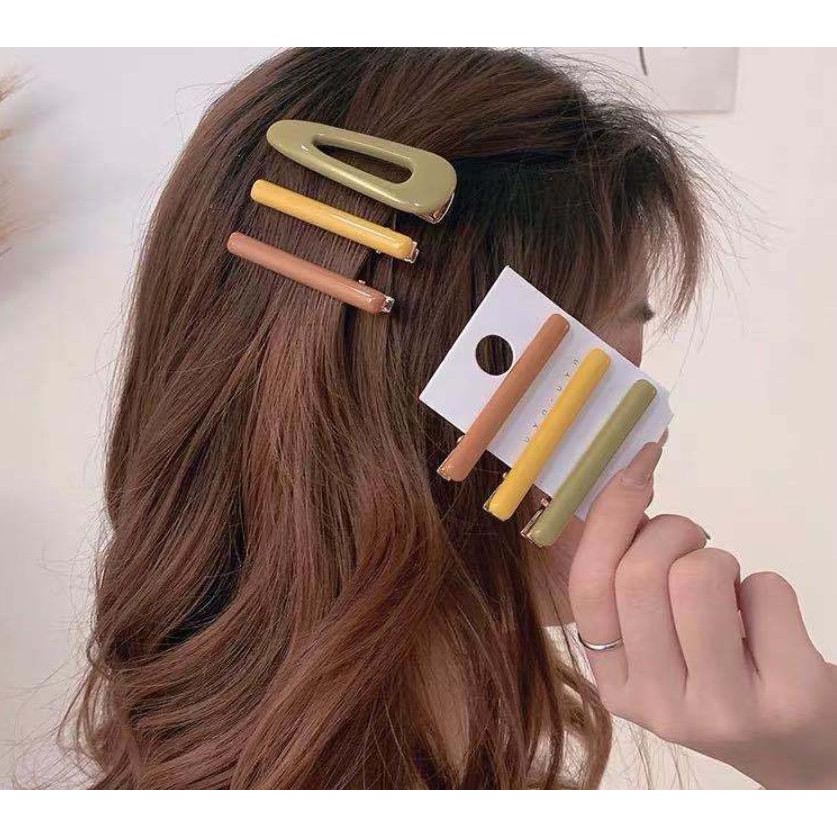 Kẹp tóc đá pastel Vintage cao cấp độc lạ