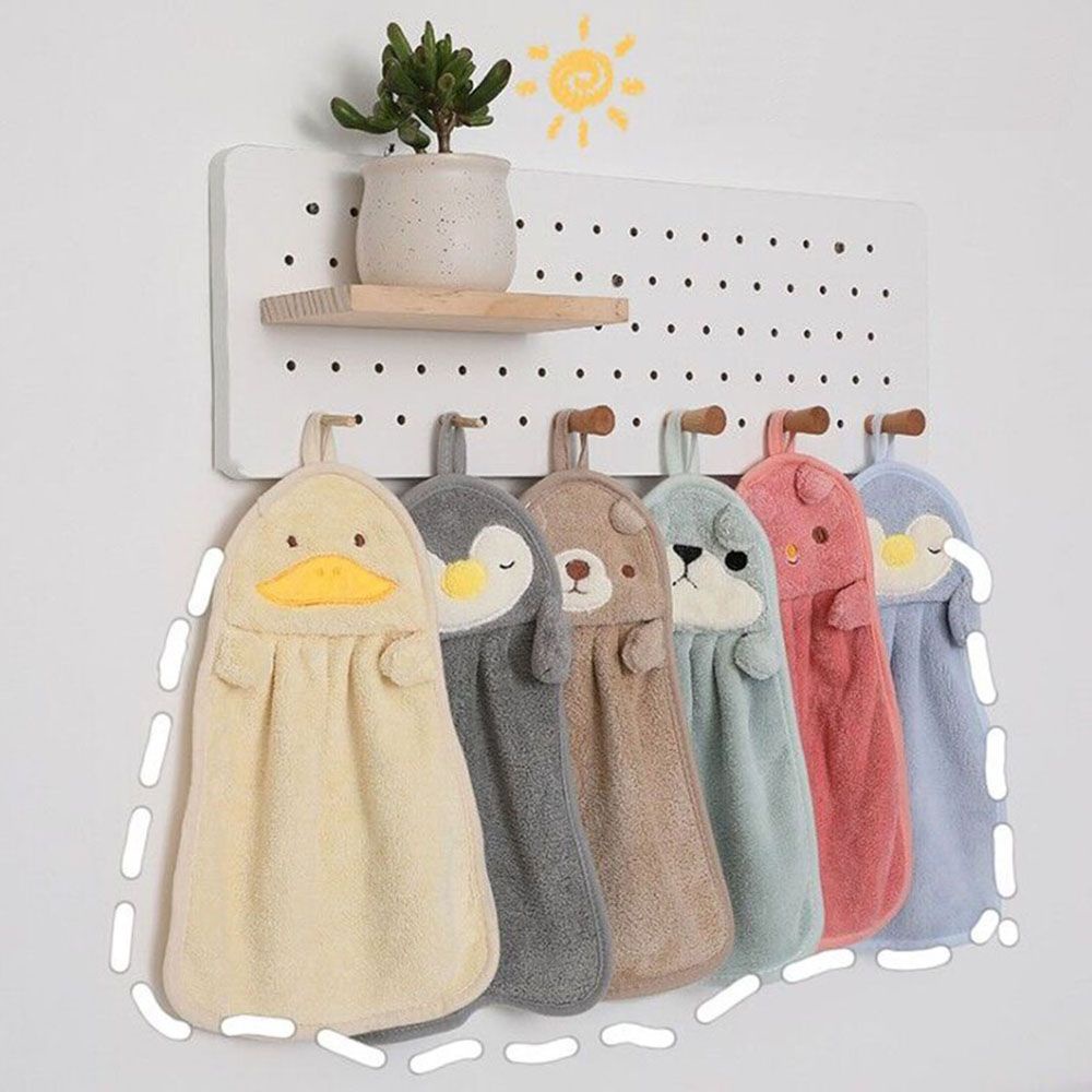 Khăn lau tay treo tường KUNHEV mềm mại thiết kế hoạt hình cho nhà bếp phòng tắm