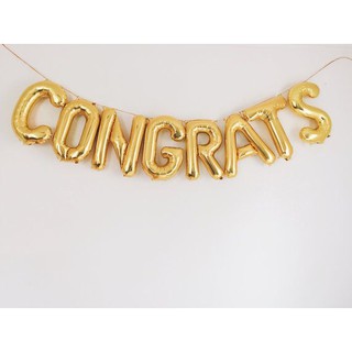 Set bong bóng Chữ Congrats Bong bóng Chữ Chúc Mừng Phụ kiện trang trí sinh nhật sự kiện tiệc