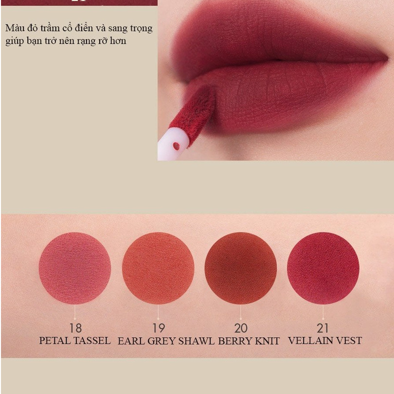✔️FREESHIP✔️ Son Kem Lì Romand Zero Velvet Tint 5 màu Giữ màu siêu lâu, siêu đẹp cực kì thích hợp khi đi ra ngoài | BigBuy360 - bigbuy360.vn