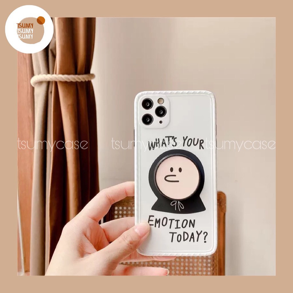 Ốp lưng điện thoại chống sốc EMOTION CẢM XÚC kèm Popsocket cho iPhone 12 11 Pro Max Xr X Xs Max Se 2020 6 6s 7 8 Plus