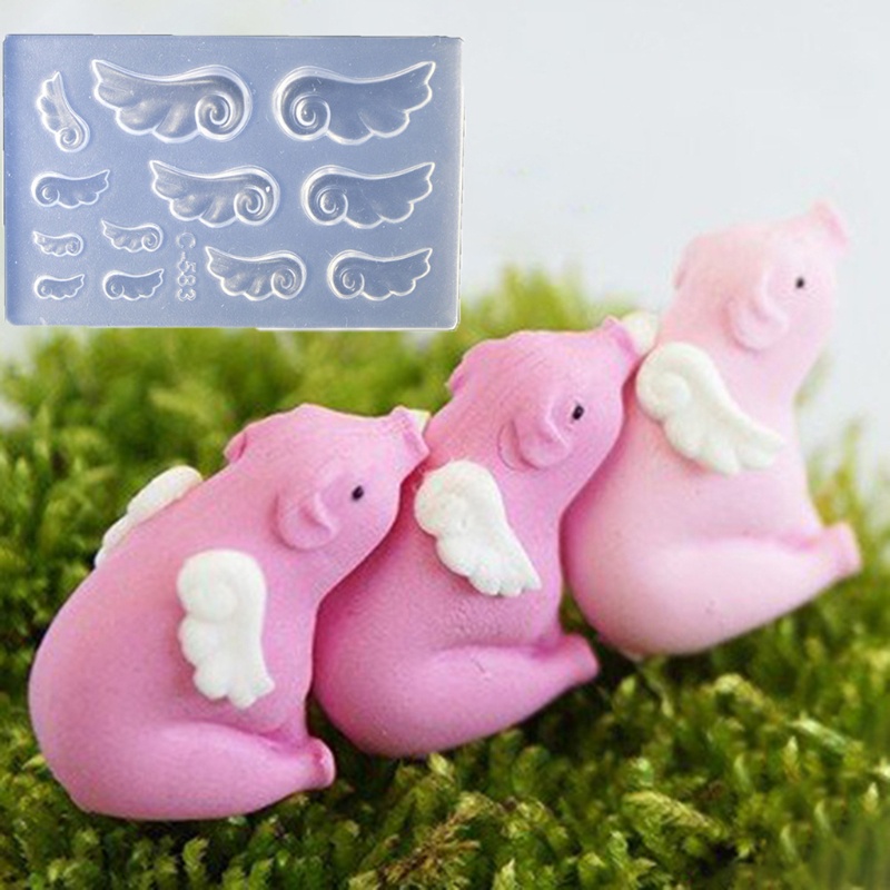 Set 2 Khuôn Silicone Làm Trang Sức Hình Cánh Thiên Thần 10mk
