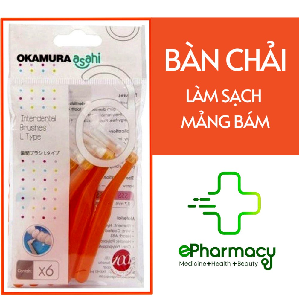 Bàn chải kẽ răng Asahi dạng L - Okamura