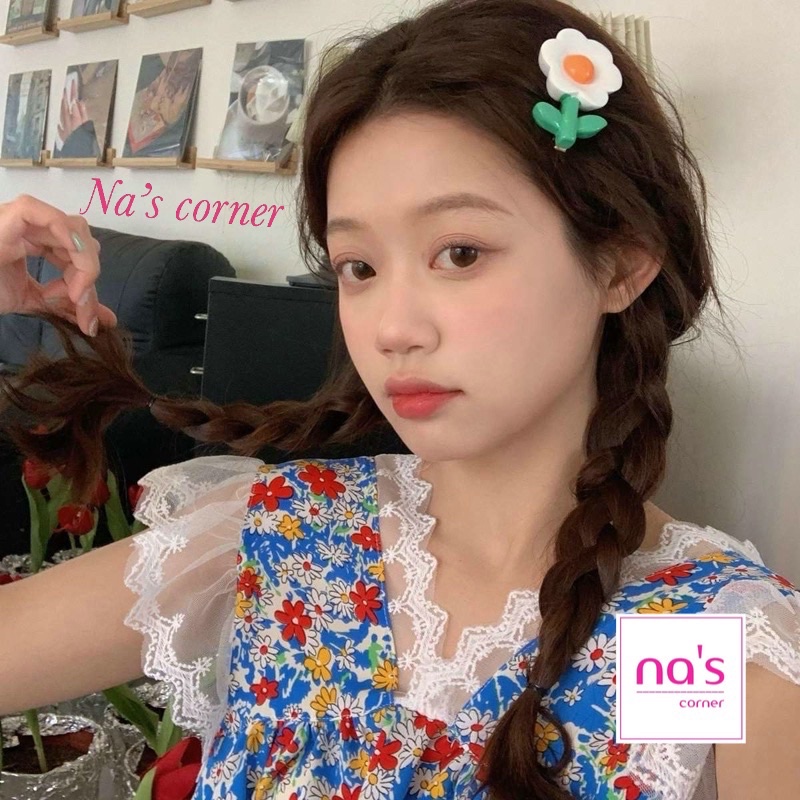 Kẹp tóc mỏ vịt hình bông hoa 3D dễ thương phong cách Hàn quốc màu sắc sinh động